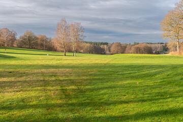 Fototapeta premium Beautiful golf course. Outdoors, leisure, holiday, nature.