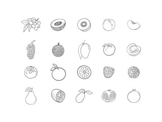 set of fruits and vegetables
