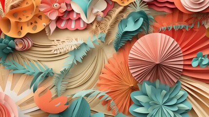 Fototapeta na wymiar abstract summer background. paper texture. Generative AI