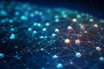 Abstract Digital Communication Network: Symbolizing ChatGPT and AI Communication in Business and Technology generative AI