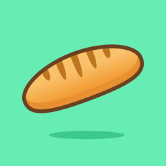 illustration of a bread on a green background