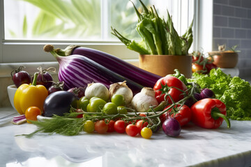 Raw vegetables. Generative AI