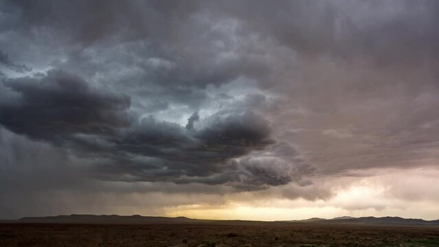 Clouds rolling over the Utah wilderness as rainstorm rolls across the landscape near Dugway in the West desert.