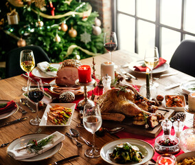 Christmas Family Dinner Table Concept