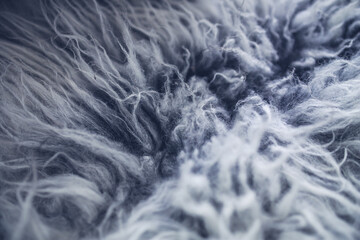 Close up of fake gray fur