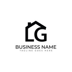 Initial L G Real Estate concept logo design