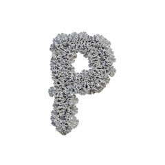 White Coral 3D Alphabet or PNG Letters