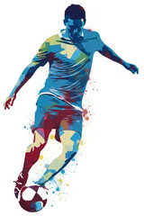 Football, soccer player in action illustration 