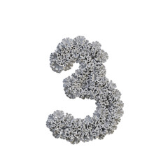White Coral 3D Alphabet or PNG Letters