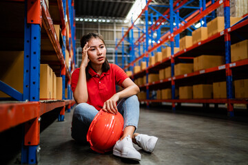 Warehouse employees sad and stressed due to being fired due to the bankruptcy of the company. Work stress.