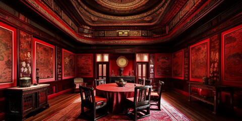 Luxurious Ancient Chinese The Red Room The Red Room is, Generative AI, Generative, AI