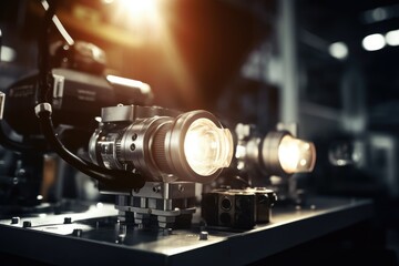 Fototapeta na wymiar Lens optic technology and equipment. Generative AI