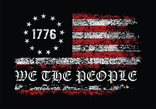We the People Patriotic Flag T Shirt Design