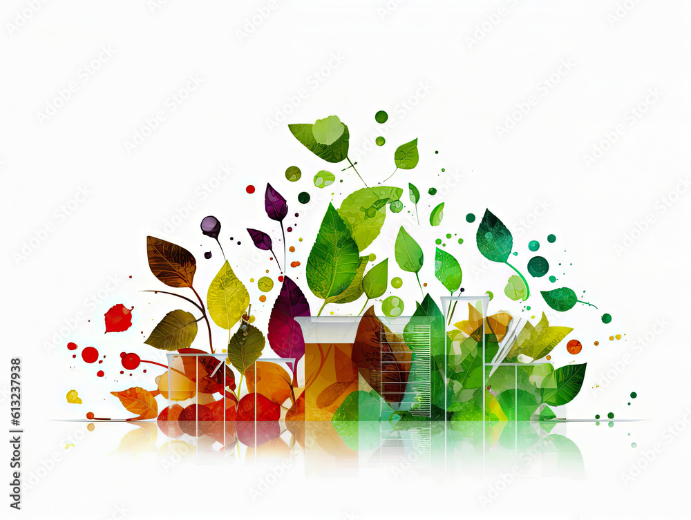 Wall mural a fascinating photograph capturing the intriguing intersection between a biology laboratory and natu