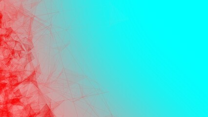 Abstract Geometric Background Connecting Dots as Plexus in Blue and Red