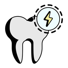 throbbing pain in teeth concept, pulsating tooth Pain vector icon design, Dentures symbol,Oral Healthcare sign, Dental instrument stock illustration 