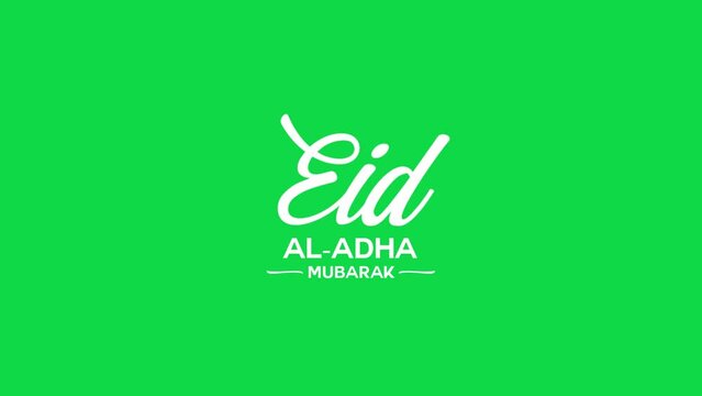 Eid al Adha Animated text for Gold text on green screen background. Elegant and sacred, it celebrates the occasion. Perfect for Eid al Adha.