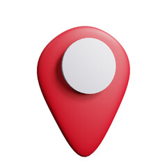 location pointer 3d render red map icon on background