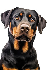 portrait of rottweiler on white background. generated with AI
