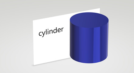 education for children geometric figure cylinder 3d rendering