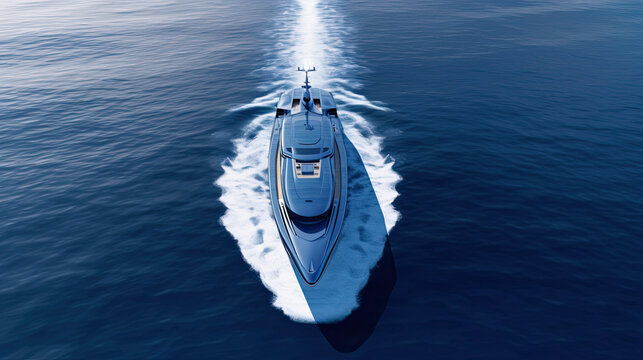 Luxury speed boat motion in tropical sea Generative AI