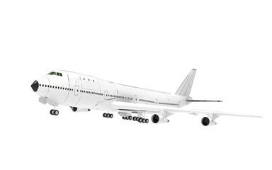 airplane passenger airliner flying isolated on transparent background