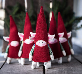 Textile Christmas gnomes.