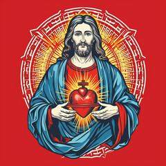 Sacred Heart of the Lord. AI generativ.