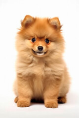 Obraz premium pomeranian puppy studio portrait. generated with AI