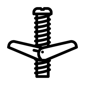 recommend clip art: wall anchor hardware furniture fitting line icon vector. wall anchor hardware furniture fitting sign. isolated contour symbol black illustration