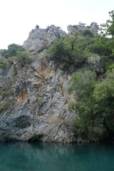 Fototapeta na wymiar Beautiful and wild Voïdomátis Potamós River in Greece