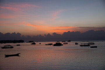 sunset at the sea indonesia