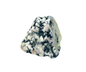 Piece of Blue cheese isolated on background. Watercolor illustration.