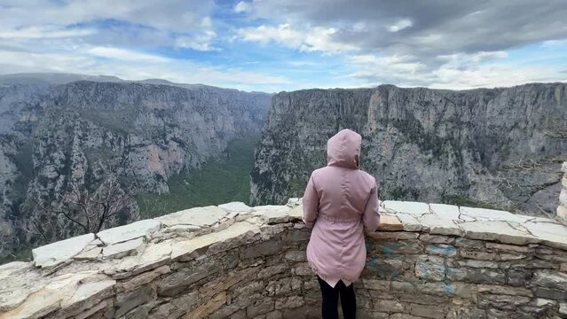 View of the Vikos Gorge, the deepest gorge in Europe, Epirus, Greece