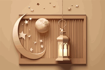 Eid Al Adha festival Vector illustration.