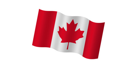 Canada flag vector illustrations. 3D vector illustration of Canadian flag flying wave