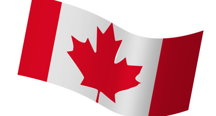 Canada flag vector illustrations. 3D vector illustration of Canadian flag flying wave