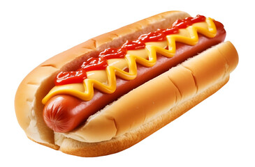 Hot Dog with Ketchup on Transparent PNG Background - Generative