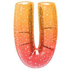 Font With Number 3D Render