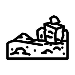 martian rock formation mars planet line icon vector. martian rock formation mars planet sign. isolated contour symbol black illustration