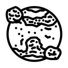 red planet mars planet line icon vector. red planet mars planet sign. isolated contour symbol black illustration