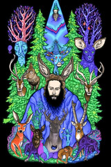 Obraz premium Psychedelic illustration of a human head