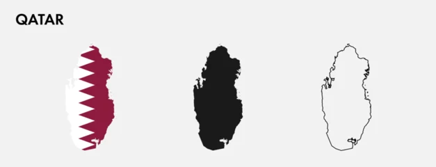 Fotobehang Set of Qatar map isolated on white background, vector illustration design © The Imaginary Stock