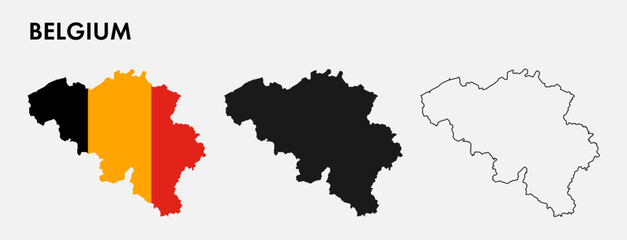Set of Belgium map isolated on white background, vector illustration design