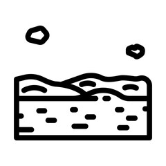 martian landscape mars planet line icon vector. martian landscape mars planet sign. isolated contour symbol black illustration