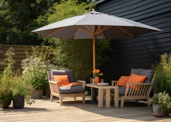 Parasol with Table and Chairs