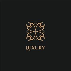 luxury floral ornament logo design