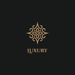 luxury floral ornament logo design
