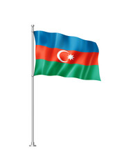 Azerbaijani flag isolated on white