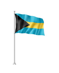 Bahamian flag isolated on white